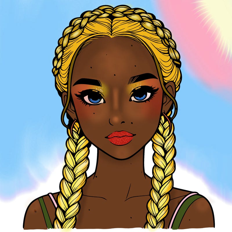 realistic girl with braids