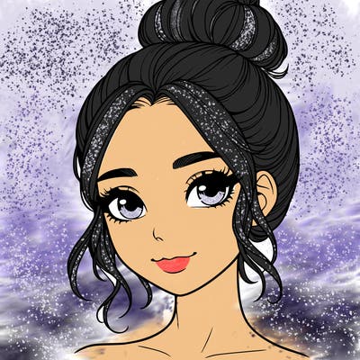 realistic pretty girl with hair in bun