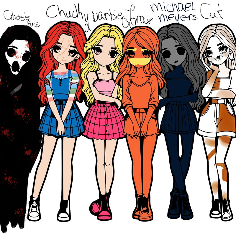 a group of girls realistic