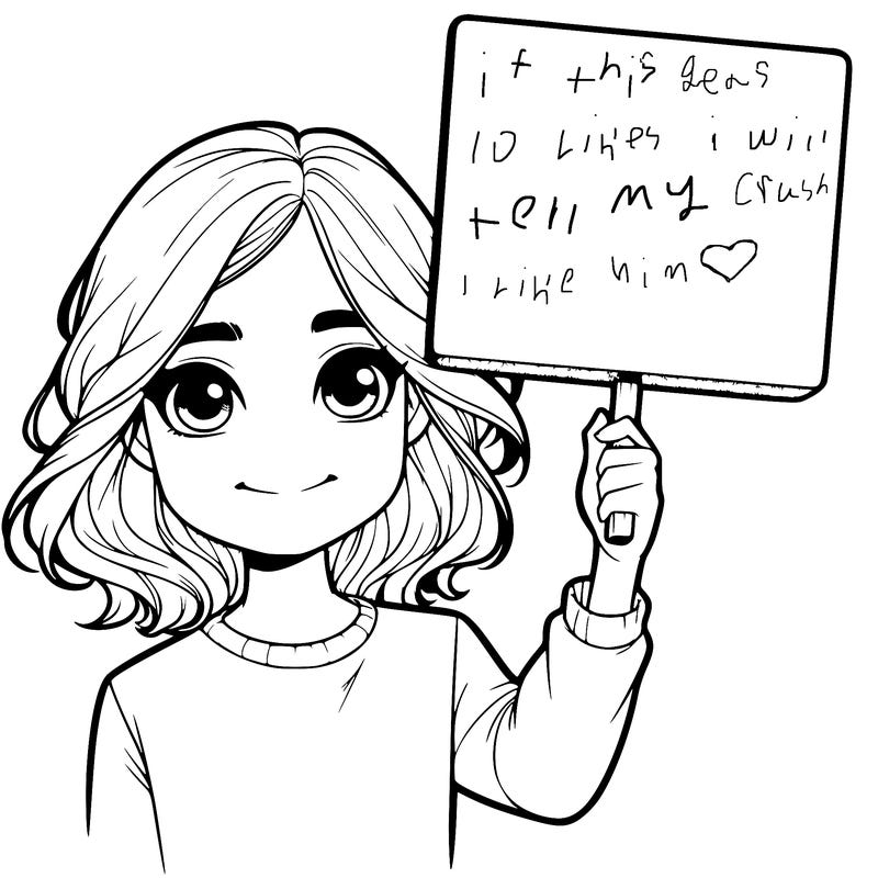 realistic girl holding up a sign