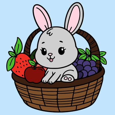 bunny in a fruit basket