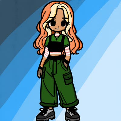 girl in crop top and baggy pants