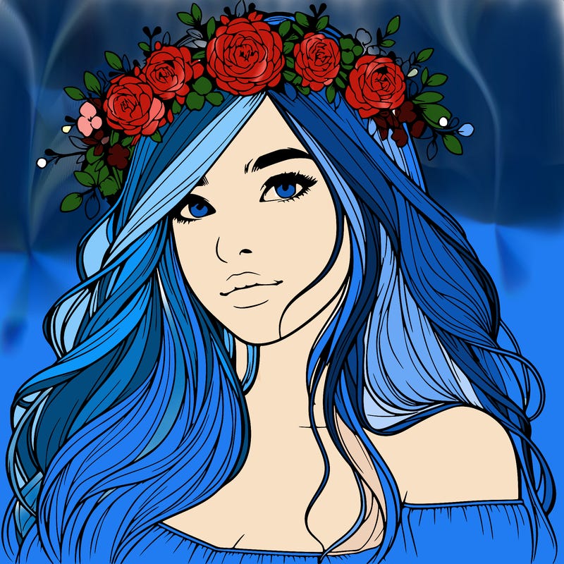 realistic girl with flower crown