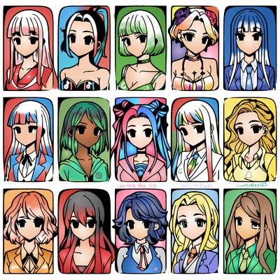 girls that look diffrent anime