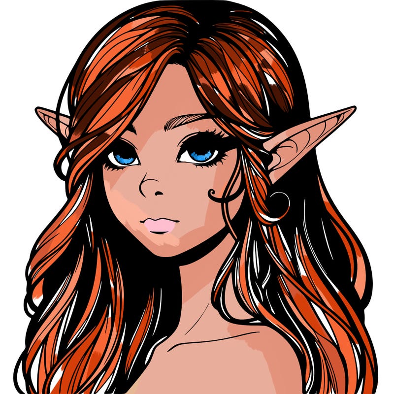 elf girl realistic dark fantasy