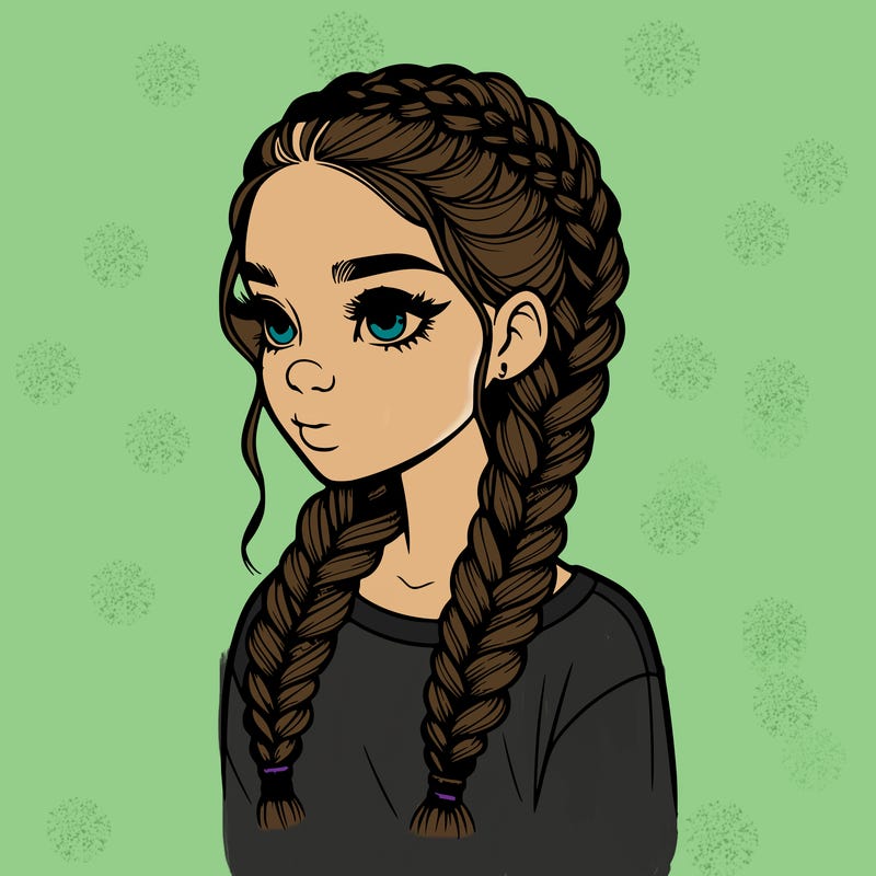 realistic girl with braids