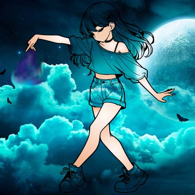 realistic girl danceing