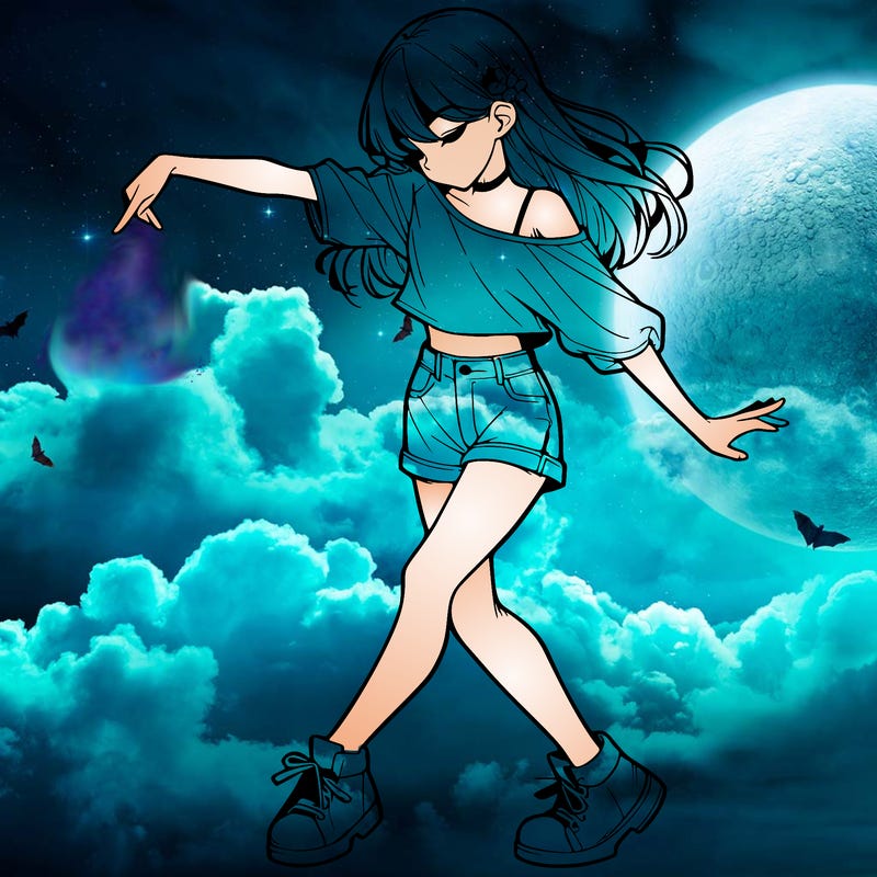 realistic girl danceing