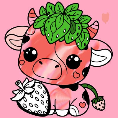cute strawberry cow