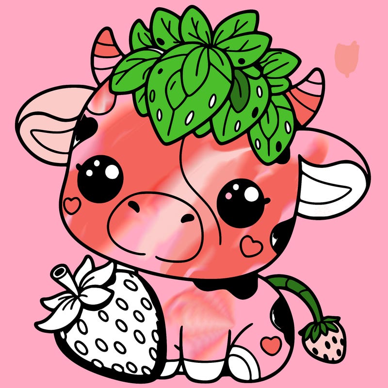 cute strawberry cow