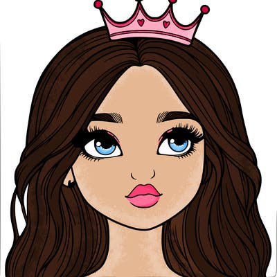 a realistic girl with a crown on