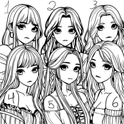 a group of girls realistic