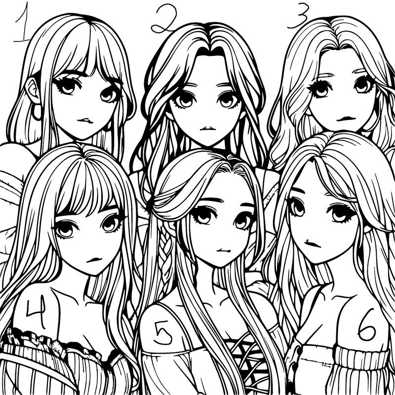 a group of girls realistic