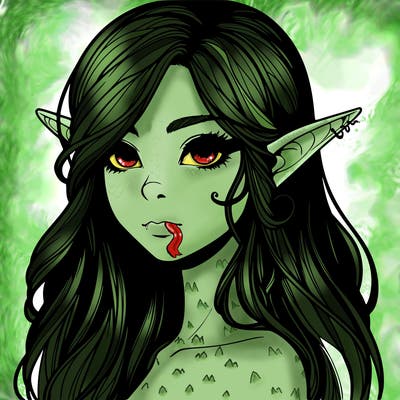 elf girl realistic dark fantasy