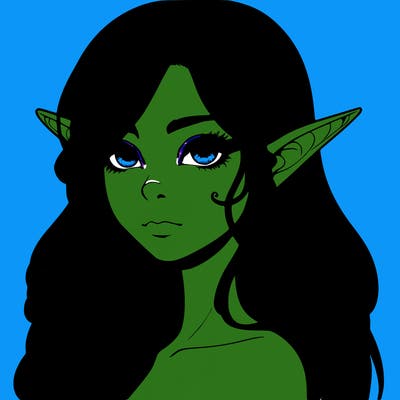 elf girl realistic dark fantasy