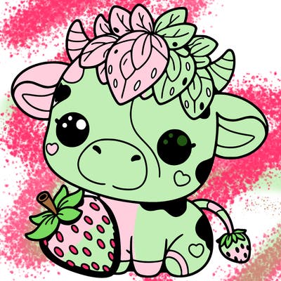 cute strawberry cow