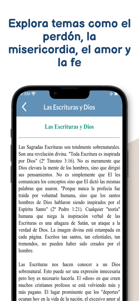 La Biblia Latinoamericana. - Seccion de temas biblicos sobre el perdon y la fe en la aplicacion La Biblia Latinoamericana