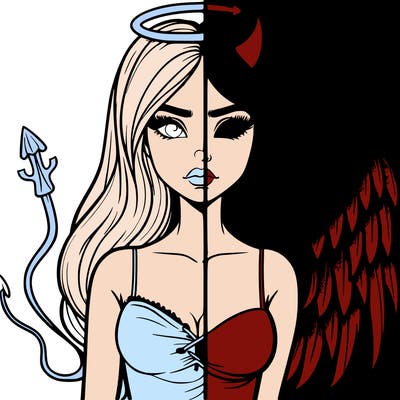 devil vs angel realistic girl
