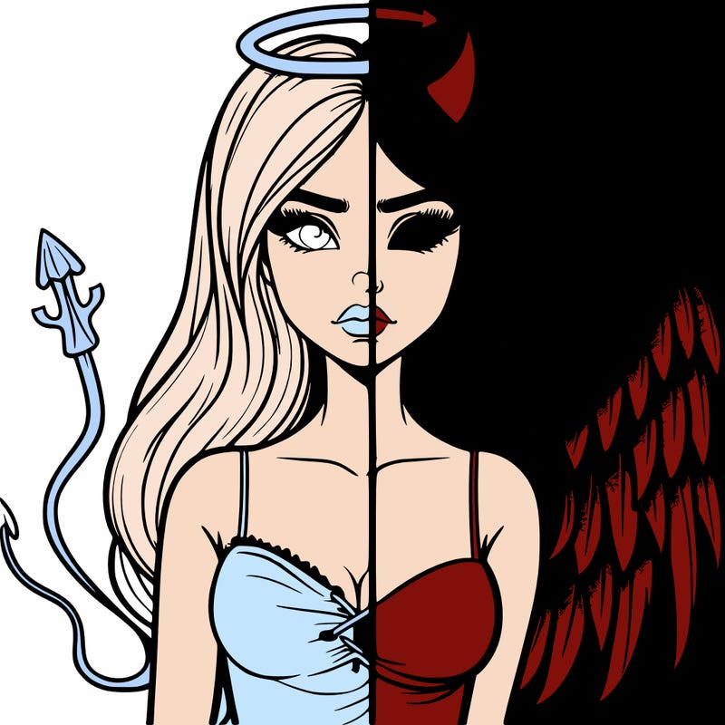 devil vs angel realistic girl