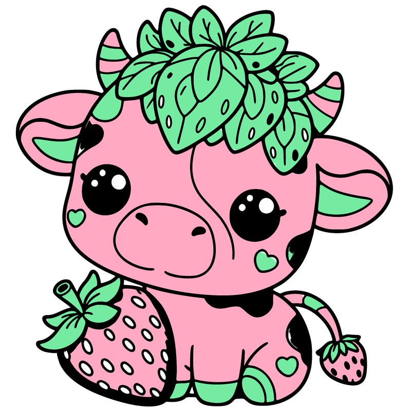 cute strawberry cow