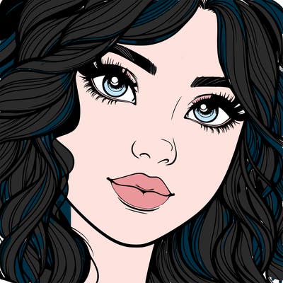 beautiful realistic girl close up to the camera with wavy hair,