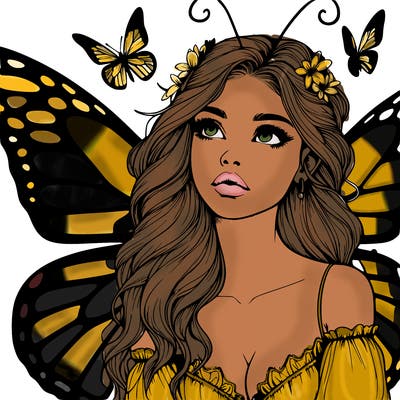 butterfly fairy realistic girl