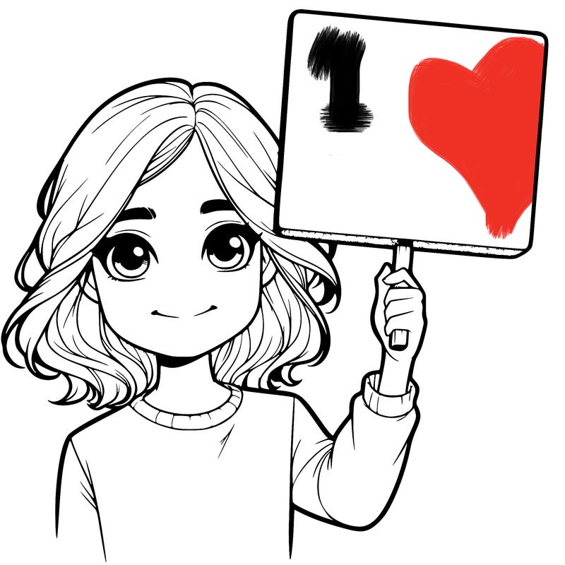 realistic girl holding up a sign