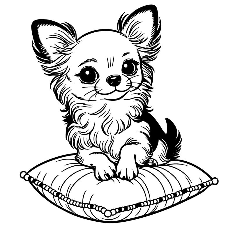 chihuahua on a pillow