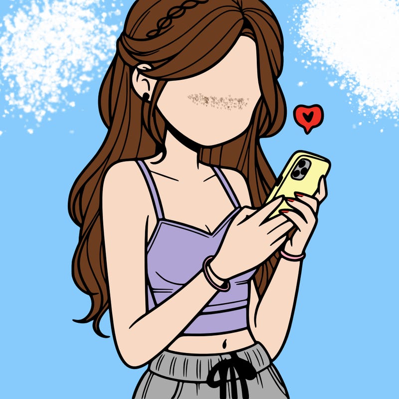 girl with crop top texting on her phone