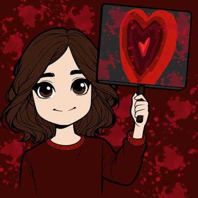 realistic girl holding up a sign