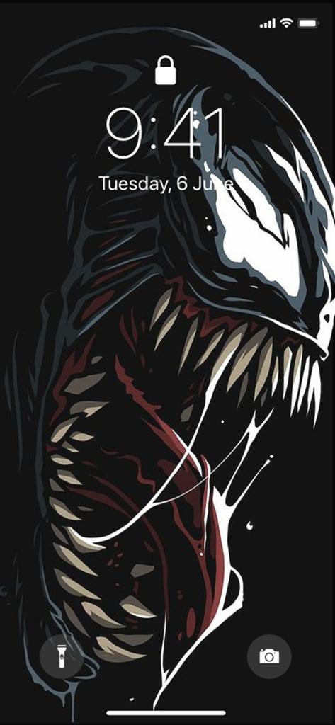 Scary venom Wallpapers Monster - 아이폰 화면의 베놈 몬스터 클로즈업 일러스트레이션