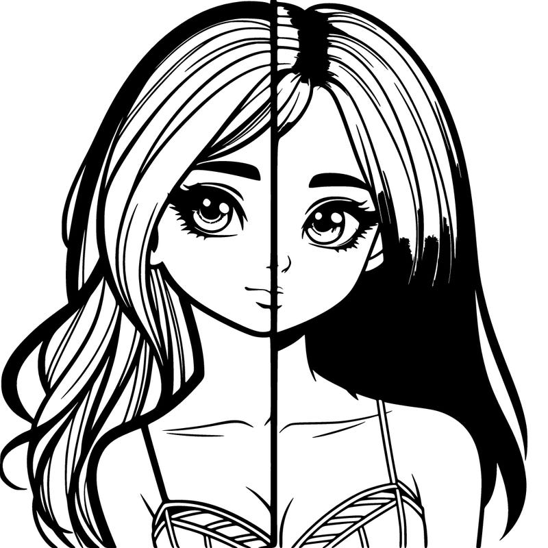 realistic girl split