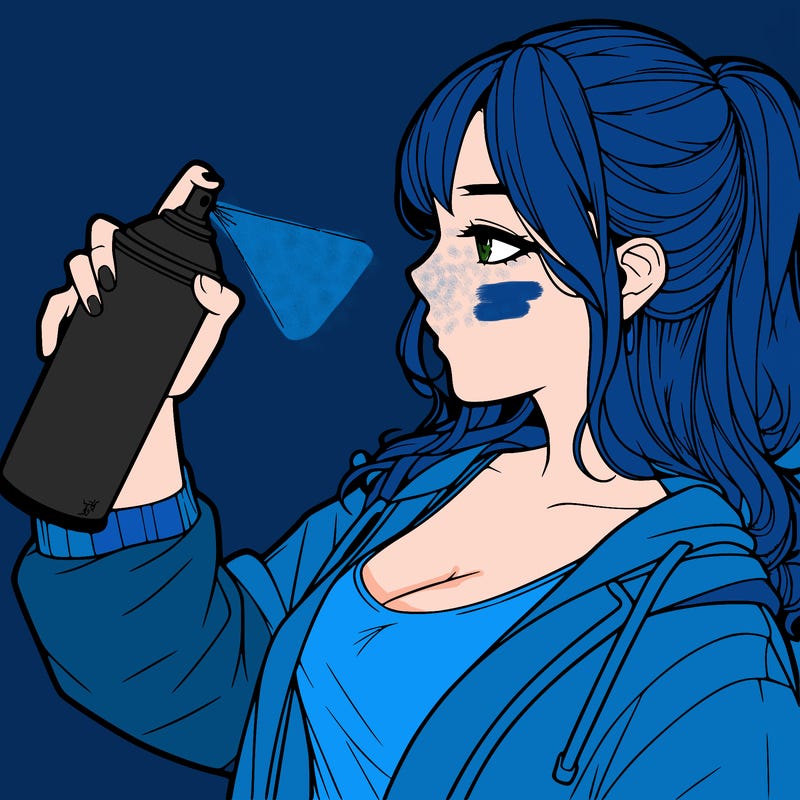 a realistic girl spray, painting