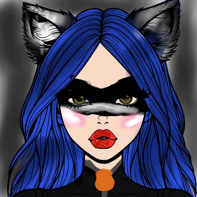 realistic girl with fox ears and realistic lips