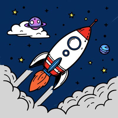 rocket in space