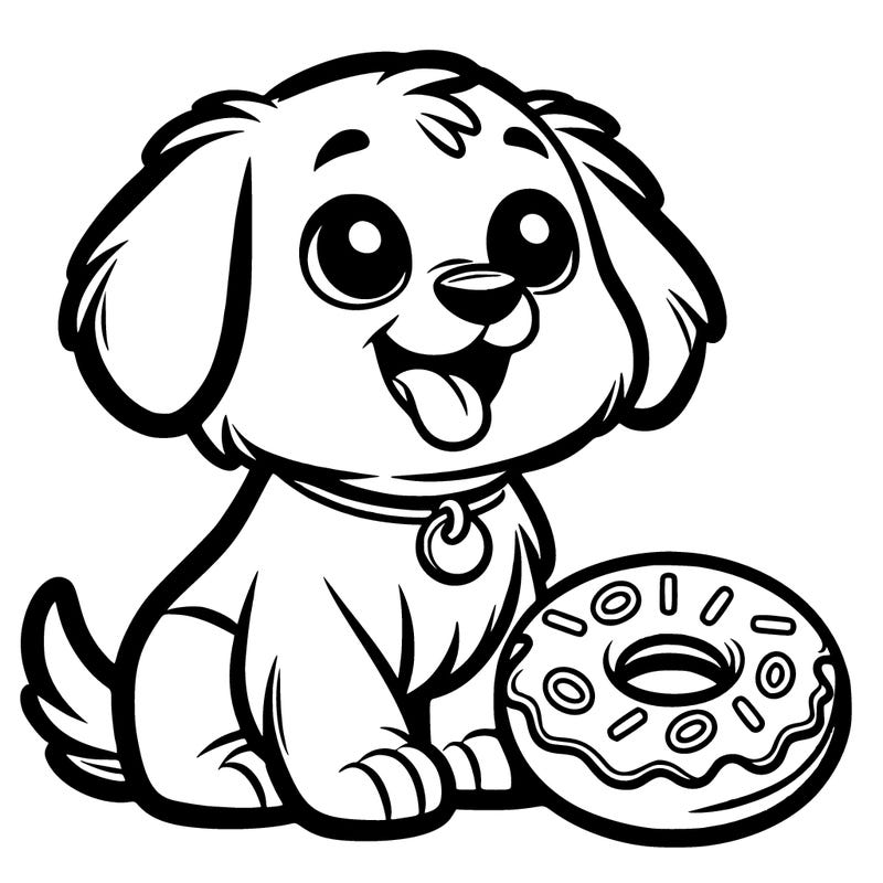 dog with donut