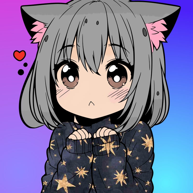 shy anime catgirl