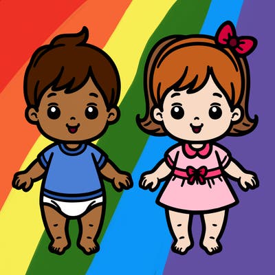 twin babies boy and girl