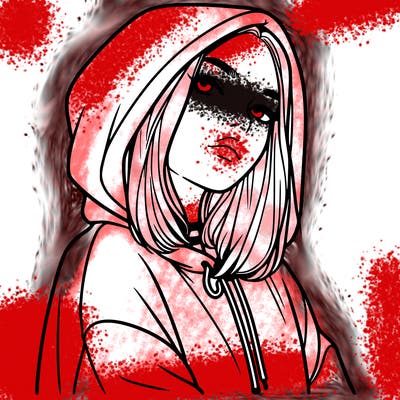 a realistic girl in a hoodie