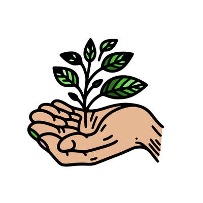 hand with plant