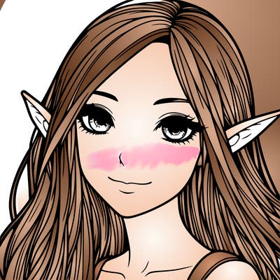 realistic girl with long hair and pointy ears