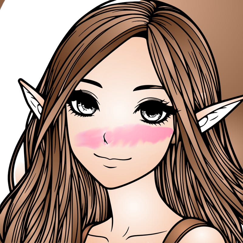 realistic girl with long hair and pointy ears