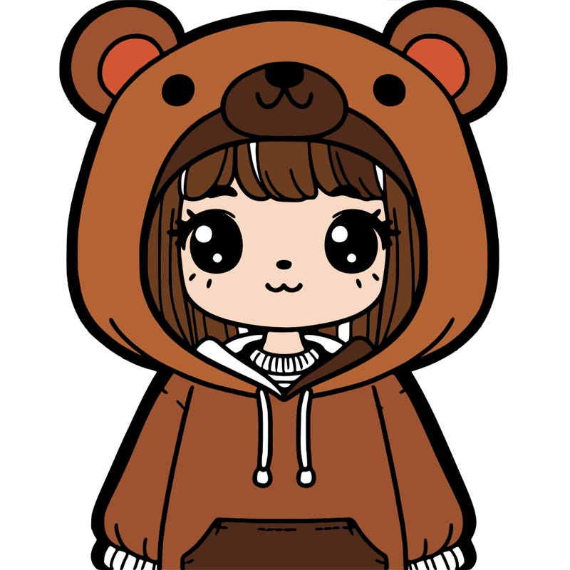 girl wearing bear hoodie