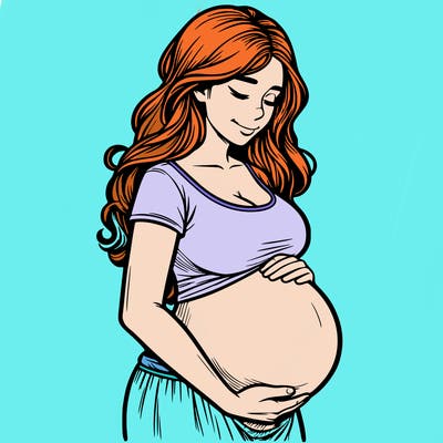 woman heavily pregnant realistic