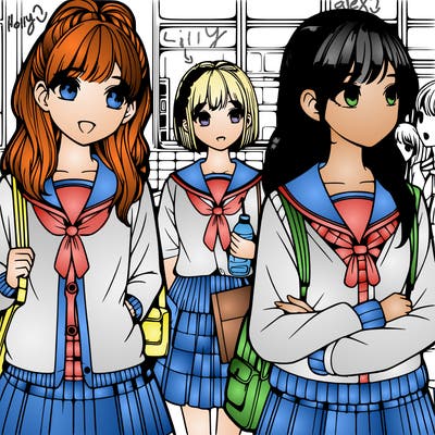 realistic girls in school