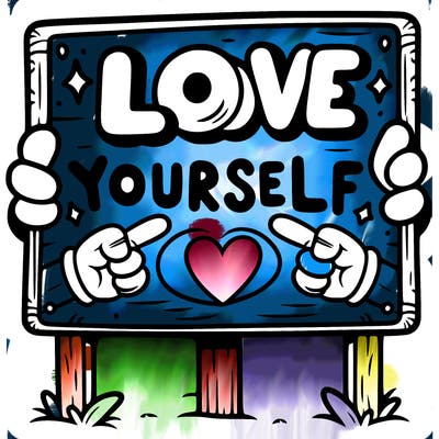 a sign where it is written: love yourself