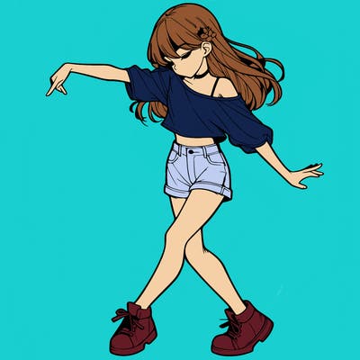 realistic girl danceing