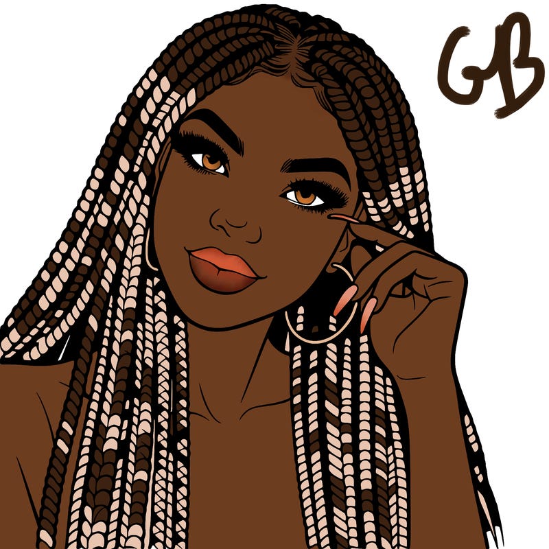 beautiful woman with box braids