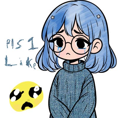 sad girl with glasses in a sweater