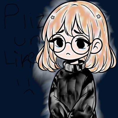 sad girl with glasses in a sweater